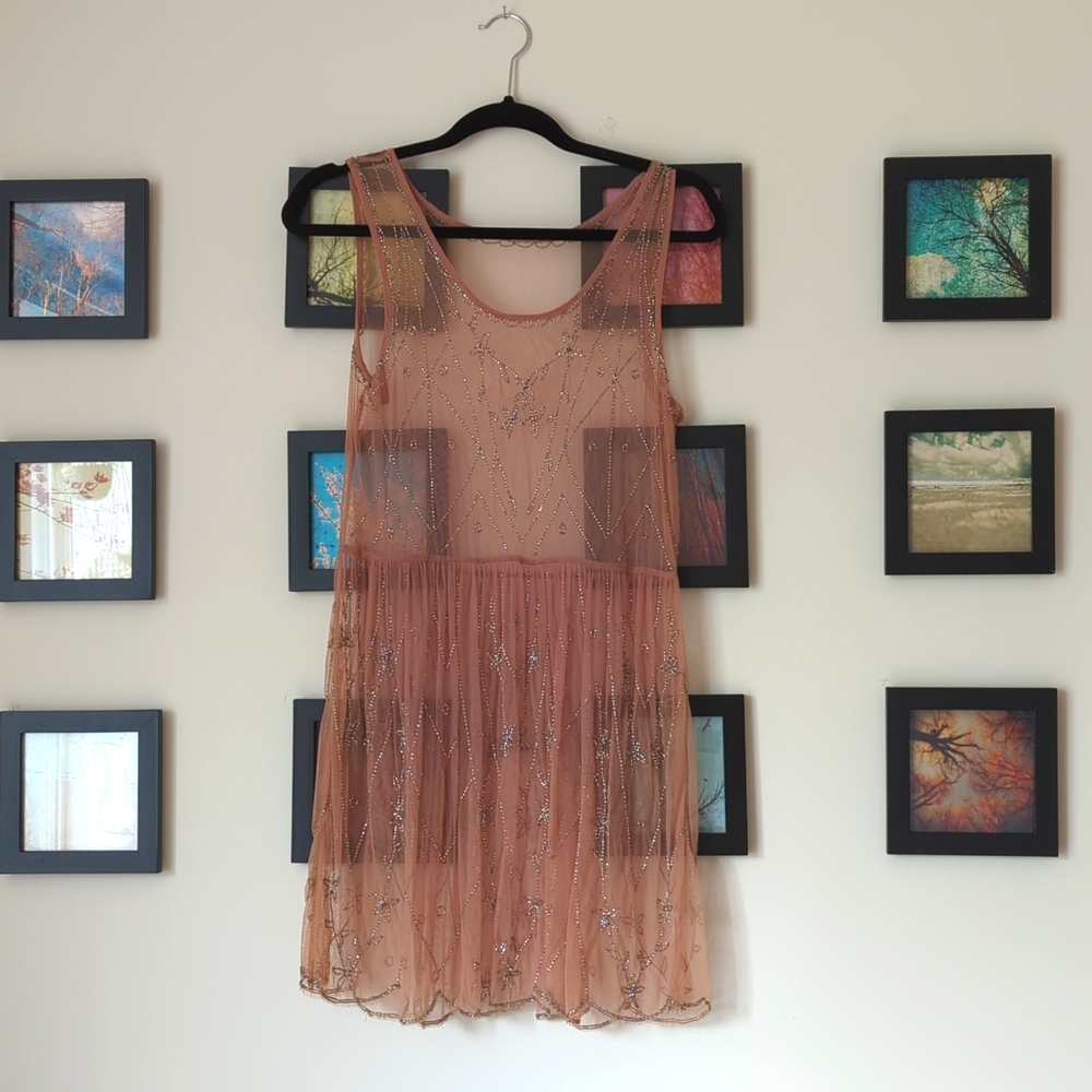 Free People Sheer Beaded Dress